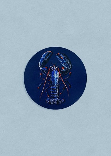 Dessous de verre en bois d'un homard bleu de la marque bretonne Parallèle 48 (fabrication bretonne)
