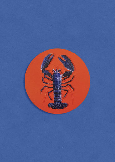 Dessous de verre en bouleau d'un homard sur fond rose