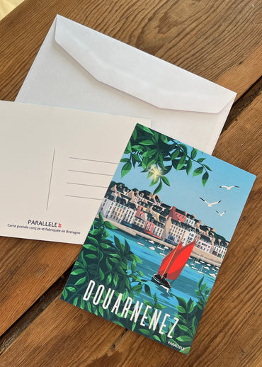 Carte postale du port du rosmeur à Douarnenez