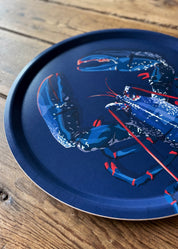 Plateau rond d'un homard bleu fabrication européenne