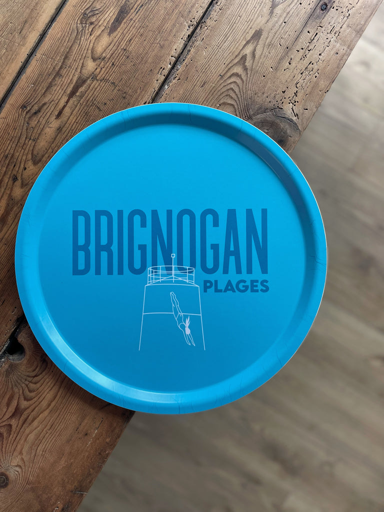 Plateau bleu en bois de Brignogan-Plages