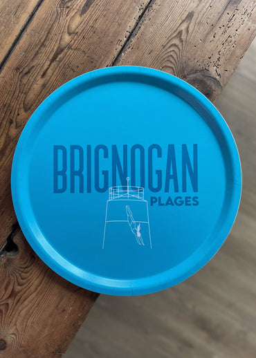 Plateau bleu en bois de Brignogan-Plages