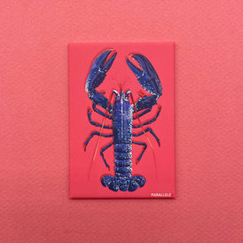 Magnet finition mat représentant une illustration du crustacé le homard. Produit made in France de la marque bretonne Parallèle 48 basée à Brest. Idée déco pour la cuisine. 