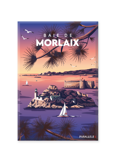 Magnet  de l'île Louët et du château du Taureau en baie de Morlaix.