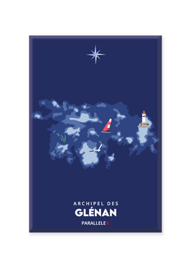Magnet d'une carte marine illustrée de l'archipel des Glénan