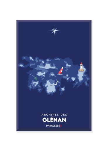 Magnet d'une carte marine illustrée de l'archipel des Glénan