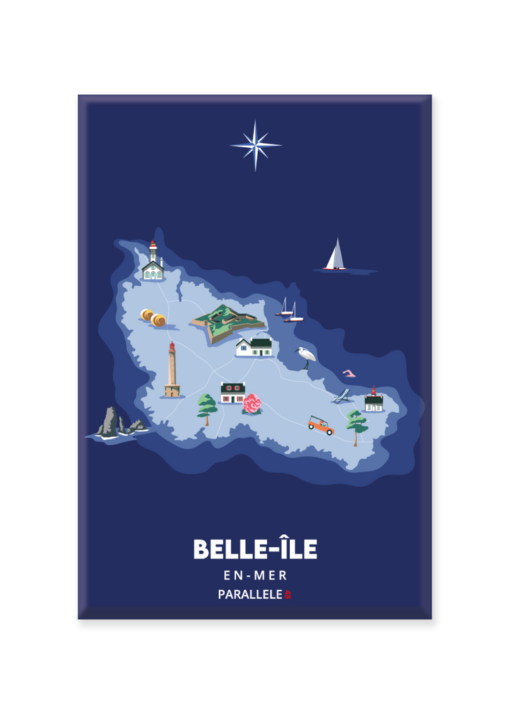 Magnet d'une carte marine de Belle-Île-en-Mer