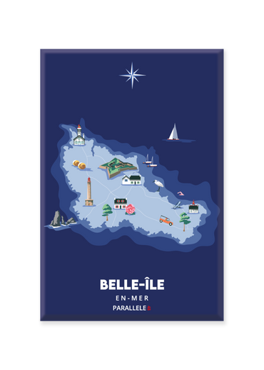 Magnet d'une carte marine de Belle-Île-en-Mer
