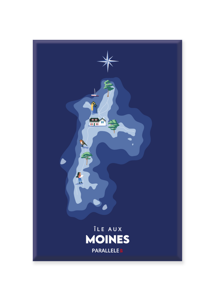 Magnet d'une carte marine de l'Île aux Moines