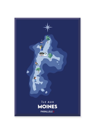 Magnet d'une carte marine de l'Île aux Moines