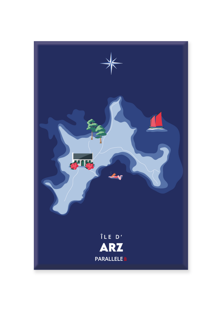 Magnet d'une carte marine de l'Île d'Arz
