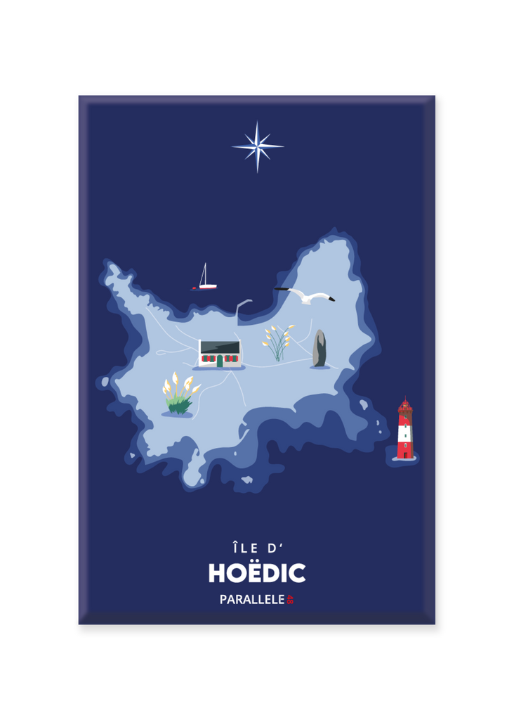 Magnet d'une carte marine de l'île d'Hoëdic