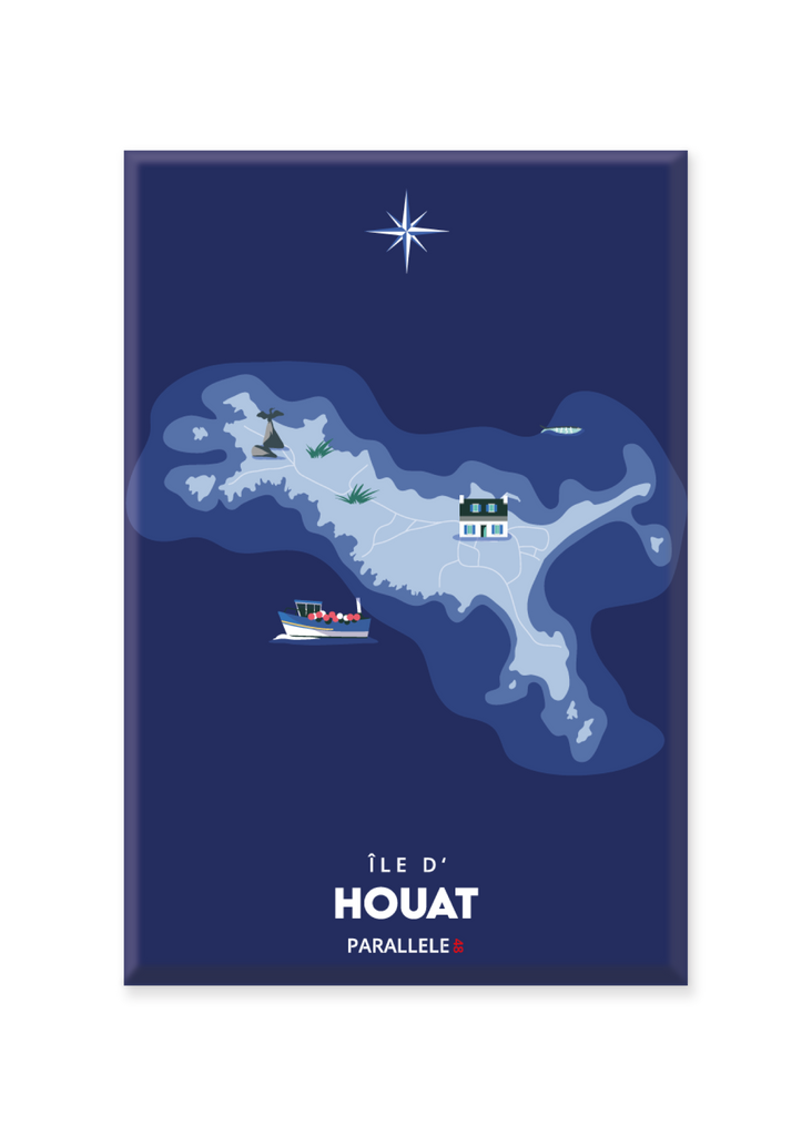 Magnet d'une carte marine de l'île d'Houat