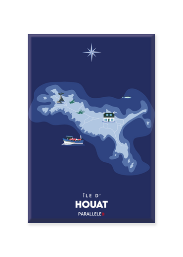 Magnet d'une carte marine de l'île d'Houat