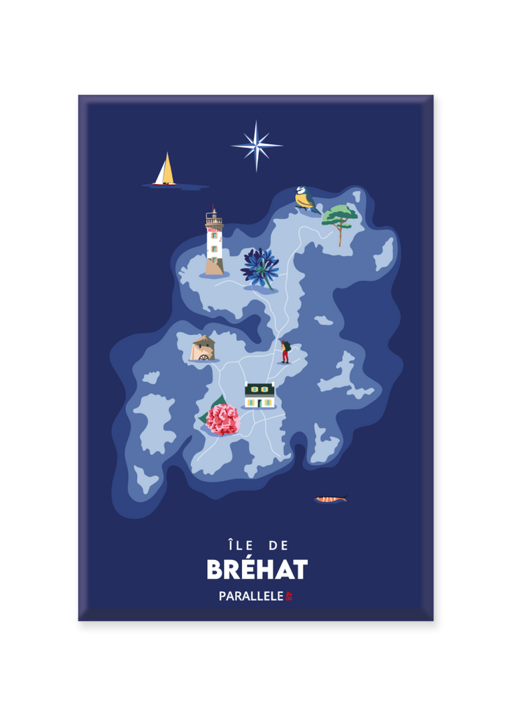 Magnet d'une carte marine de l'île de Bréhat