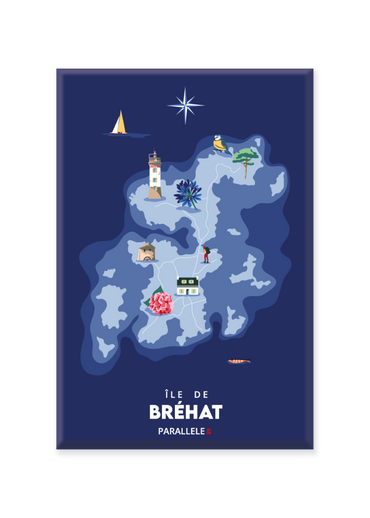 Magnet d'une carte marine de l'île de Bréhat