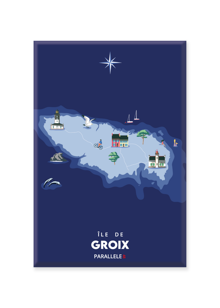 Magnet d'une carte marine de l'Île de Groix