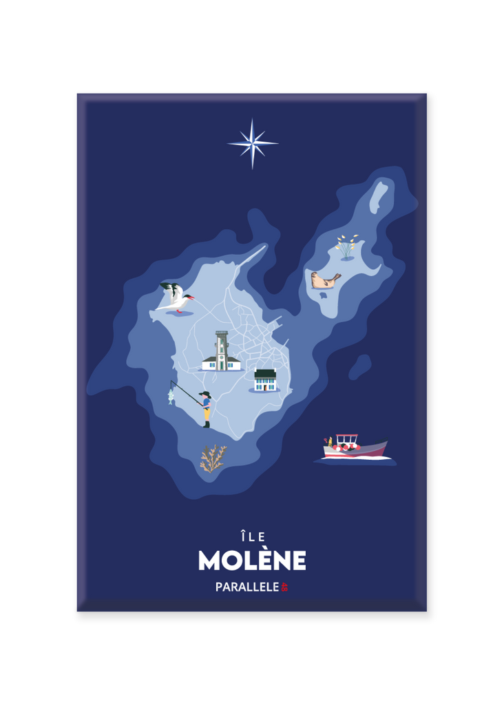 Magnet d'une carte marine de l'Île Molène
