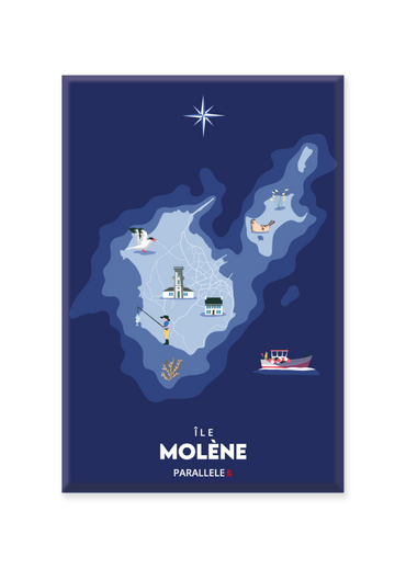 Magnet d'une carte marine de l'Île Molène