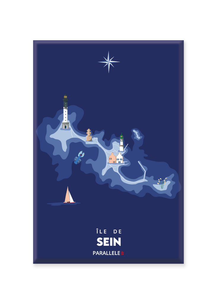 Magnet d'une carte marine de l'île de Sein