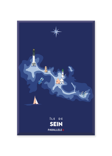 Magnet d'une carte marine de l'île de Sein