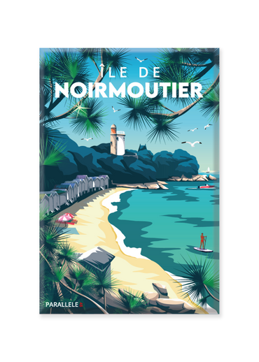 Magnet de cabines de plages sur l'Île de Noirmoutier
