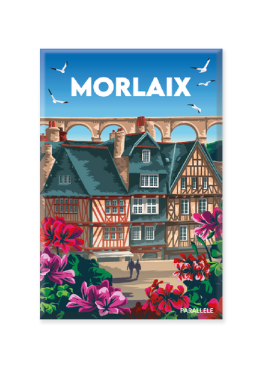 Magnet des maisons à Colombages de Morlaix en Bretagne