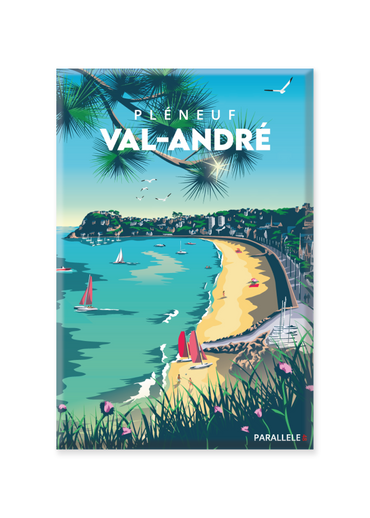 Magnet illustré de la grande plage de Pléneuf-Val-André