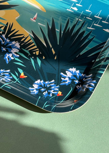 Plateau en bois de bouleau made in Sweden représentant Saint-Pabu dans le Finistère