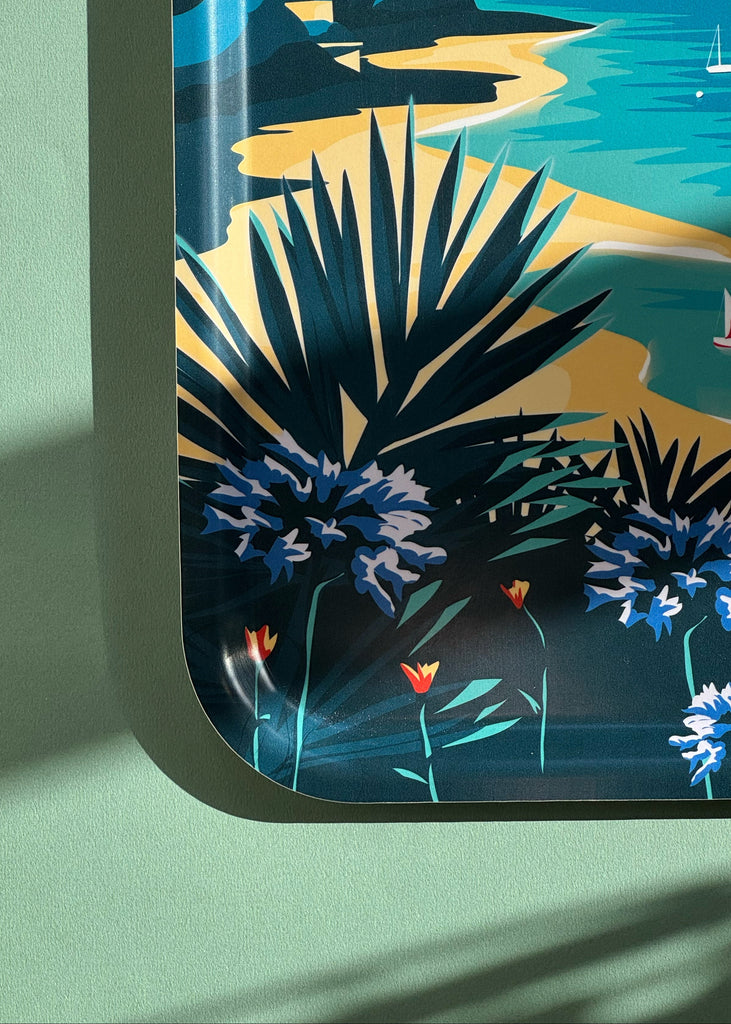 Plateau en bois de bouleau made in Sweden représentant Saint-Pabu dans le Finistère