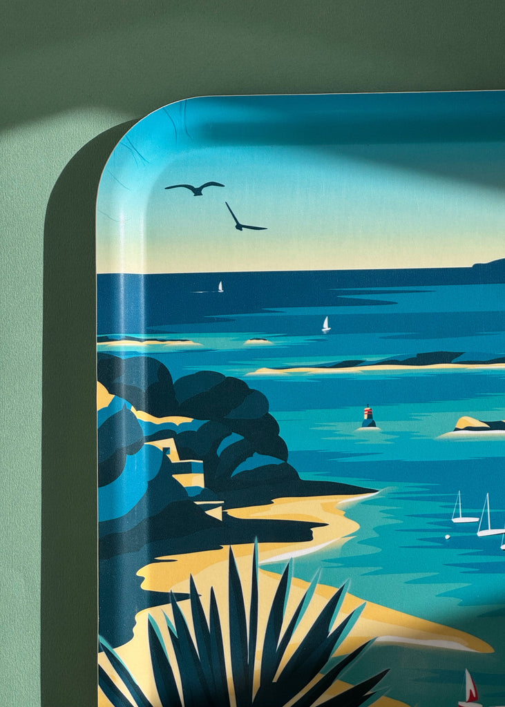 Plateau en bois de bouleau made in Sweden représentant Saint-Pabu dans le Finistère