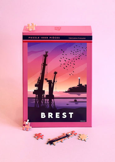 Puzzle de fabrication française représentant un paysage brestois