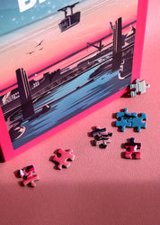 Puzzle 1000 pièces du téléphérique de Brest et du pont de Recouvrance avec une vue imprenable sur la Penfeld et l'Arsenal