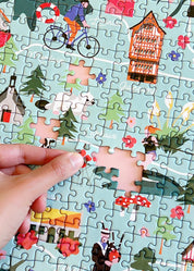 Puzzle 1000 pièces de la carte illustrée de la Bretagne