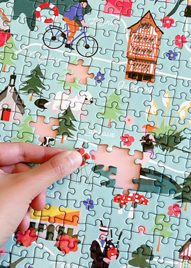 Puzzle 1000 pièces de la carte illustrée de la Bretagne