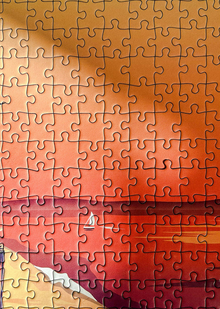 Puzzle 1000 pièces d'un coucher de soleil sur la plage de Mousterlin