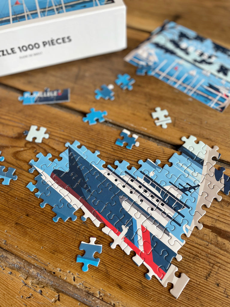 Fêtes maritimes dans la rade de Brest illustrées sur un puzzle fabriqué en France de la marque brestoise Parallèle 48