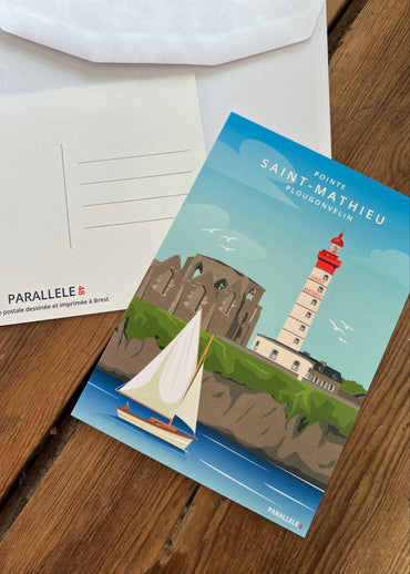 Carte postale de la pointe Saint-Mathieu à Plougonvelin