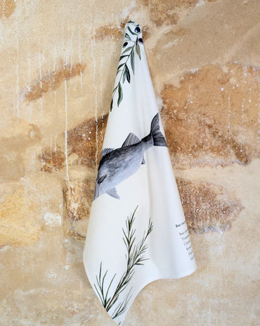 Torchon 100% coton - Recette Bar en Papillote - Parallèle 48