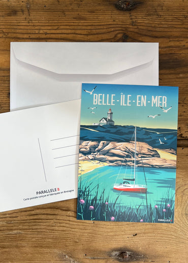 Carte postale du Phare des Poulains à Belle-Île-en-Mer