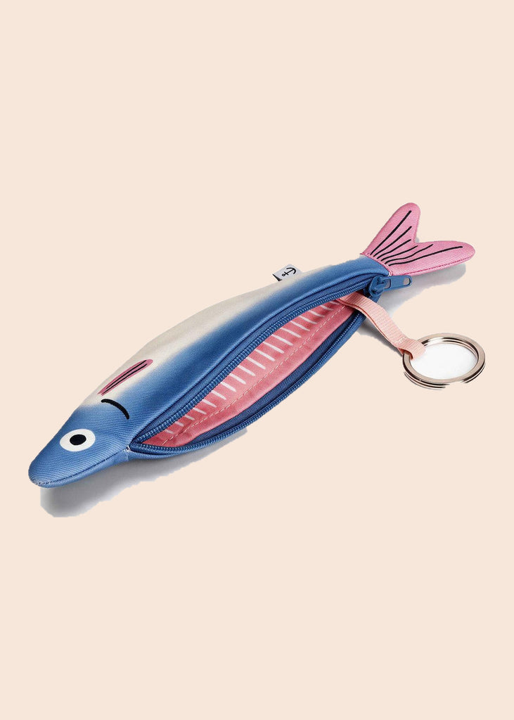 Porte-clés pochette Sardine bleue Don Fisher, ouverte