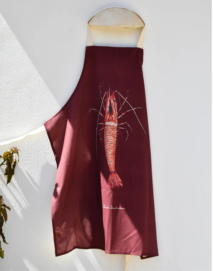Tablier Rouge brun 100% coton - La Crevette - Parallèle 48