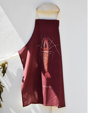 Tablier Rouge brun 100% coton - La Crevette - Parallèle 48