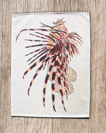 Torchon 100% coton : Le Poisson Lion