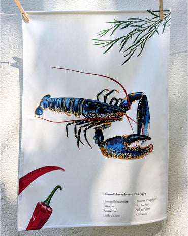 Torchon 100% coton - Homard au beurre d'Estragon - Parallèle 48