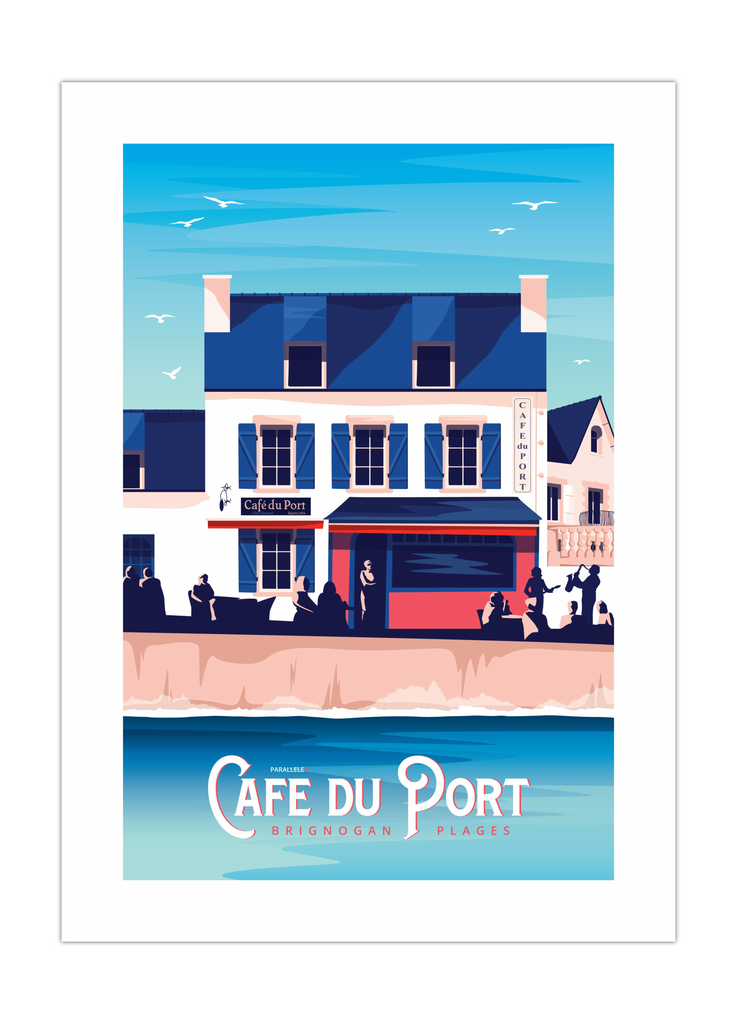 Affiche le Café du port à Brignogan-Plages