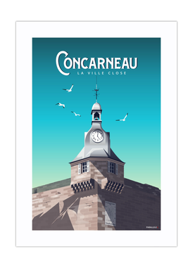 Affiche du clocher de la ville close de Concarneau
