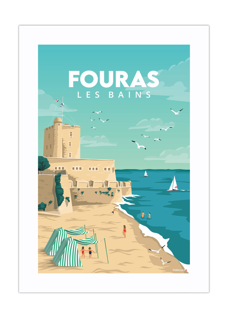 Affiche de la grand plage de Fouras-les-bains