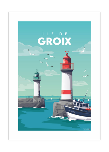 Affiche du port de l'île de Groix