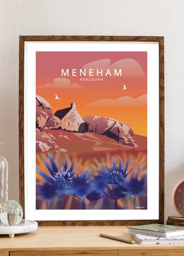 Affiche d'un coucher de soleil à Meneham à Kerlouan